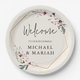 の結婚ようこそ | フローラ結婚の歓迎 ペーパープレート