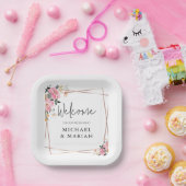 の結婚ようこそ | フローラ結婚の歓迎 ペーパープレート (パーティー)