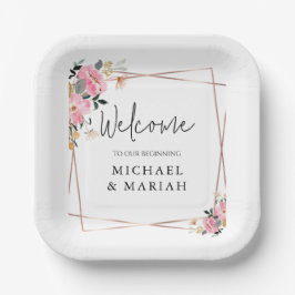 の結婚ようこそ | フローラ結婚の歓迎 ペーパープレート
