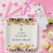 の結婚ようこそ | フローラ結婚の歓迎 ペーパープレート (パーティー)