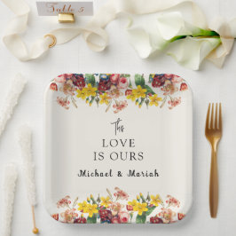 の結婚ようこそ | フローラ結婚の歓迎 ペーパープレート