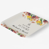 の結婚ようこそ | フローラ結婚の歓迎 ペーパープレート (傾斜あり)