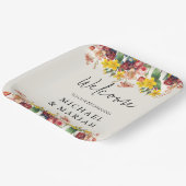 の結婚ようこそ | フローラ結婚の歓迎 ペーパープレート (傾斜あり)