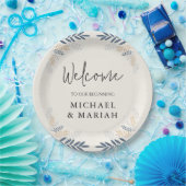 の結婚ようこそ | フローラ結婚の歓迎 ペーパープレート (パーティー)