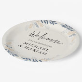 の結婚ようこそ | フローラ結婚の歓迎 ペーパープレート (アングル)