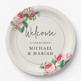 の結婚ようこそ | フローラ結婚の歓迎 ペーパープレート