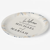 の結婚ようこそ | フローラ結婚の歓迎 ペーパープレート (アングル)