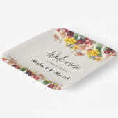 の結婚ようこそ | フローラ結婚の歓迎 ペーパープレート (傾斜あり)