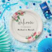 の結婚ようこそ | フローラ結婚の歓迎 ペーパープレート (パーティー)