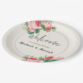 の結婚ようこそ | フローラ結婚の歓迎 ペーパープレート (アングル)