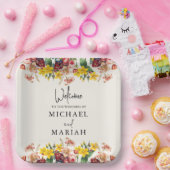 の結婚ようこそ | フローラ結婚の歓迎 ペーパープレート (パーティー)