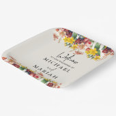 の結婚ようこそ | フローラ結婚の歓迎 ペーパープレート (傾斜あり)