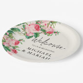 の結婚ようこそ | フローラ結婚の歓迎 ペーパープレート (アングル)