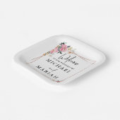 の結婚ようこそ | フローラ結婚の歓迎 ペーパープレート (傾斜あり)