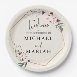 の結婚ようこそ | フローラ結婚の歓迎 ペーパープレート