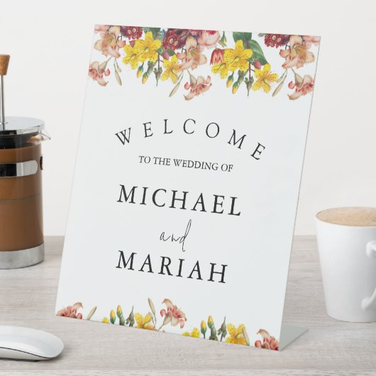 の結婚ようこそ | フローラ結婚の歓迎 台座サイン (インサイチュ)