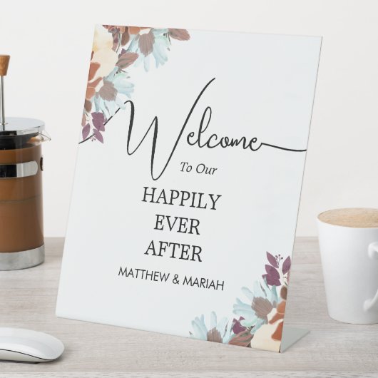 の結婚ようこそ | フローラ結婚の歓迎 台座サイン (インサイチュ)