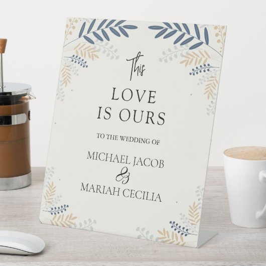 の結婚ようこそ | フローラ結婚の歓迎 台座サイン (インサイチュ)