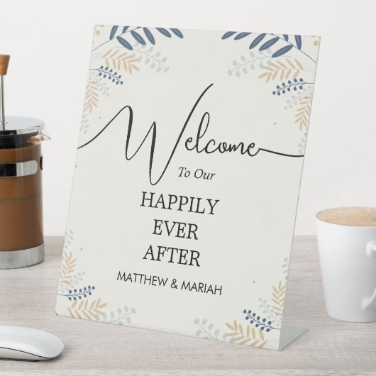 の結婚ようこそ | フローラ結婚の歓迎 台座サイン (インサイチュ)