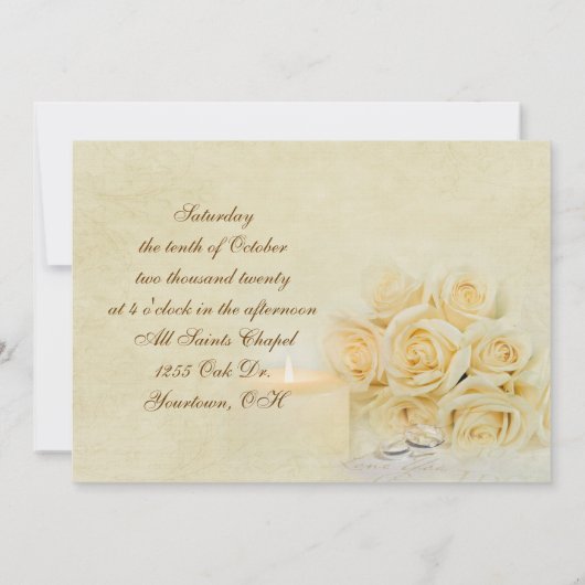 の結婚ろうそくバラ 招待状 (裏面)