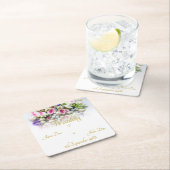 の結婚アクセサリ – カラフル付き結婚花嫁 スクエアペーパーコースター (インサイチュ)