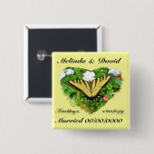 の結婚アゲハチョウ蝶アイテム 缶バッジ (正面&裏面)