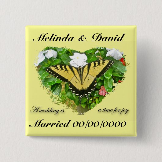 の結婚アゲハチョウ蝶アイテム 缶バッジ (正面)