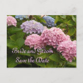 の結婚アジサイ日付の保存 案内ポストカード (正面)