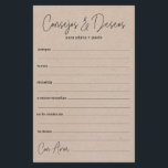 の結婚アドバイスと希望スペインの<br><div class="desc">これらのシンプル紙、ブラックとクラフトのモダンアドバイス、ミニマル、手書きのスクリプトのとウィッシュ/コンセホスとデセオのシートは、幸せなカップルのためのブライダルシャワー、リハーサルのディナー結婚やゲストの記入を持つのに最適である。人々はプロンプトを持つことが大好きだ – 彼らはアドバイスと良い願いの愛離れ語を愛する簡単を作る。彼らは何年も大切にされ来る。</div>