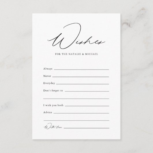 の結婚アドバイスと花婿への願い アドバイスカード (正面)