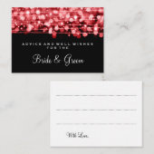 の結婚アドバイスカードパーティーが赤く輝く アドバイスカード (正面/裏面)