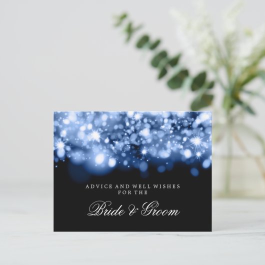 の結婚アドバイスカードブルーきらめくライト アドバイスカード (スタンド正面)