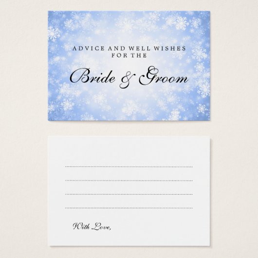 の結婚アドバイスカードブルーウィンターワンダーランド (正面&裏面)