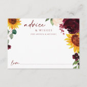 の結婚アドバイスカード秋ひまわり結婚花 アドバイスカード (正面)