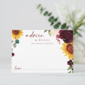 の結婚アドバイスカード秋ひまわり結婚花 アドバイスカード (スタンド正面)