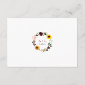 の結婚アドバイスカード秋ひまわり結婚花 アドバイスカード (裏面)