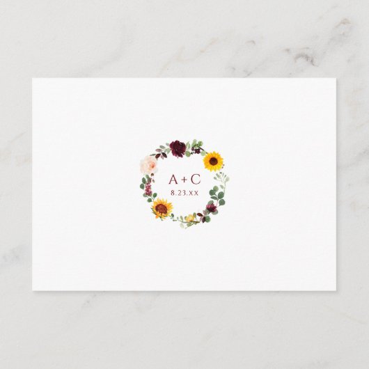 の結婚アドバイスカード秋ひまわり結婚花 アドバイスカード (裏面)