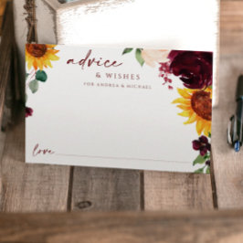 の結婚アドバイスカード秋ひまわり結婚花 アドバイスカード