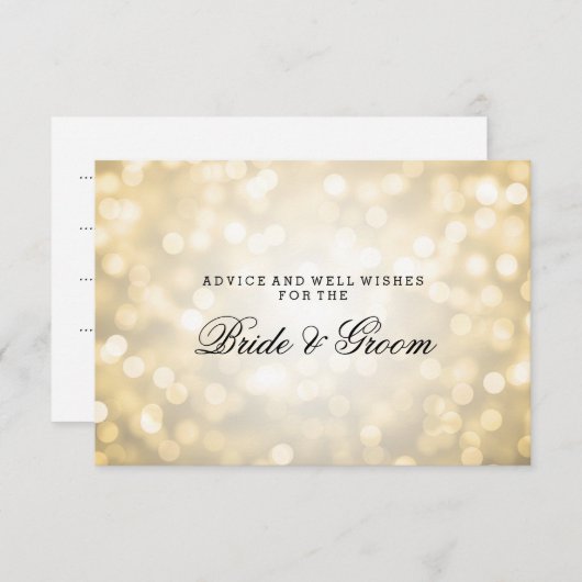 の結婚アドバイスカード金ゴールドグリッターライト アドバイスカード (正面/裏面)