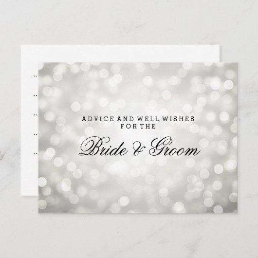 の結婚アドバイスカード銀グリッター灯 アドバイスカード (正面/裏面)