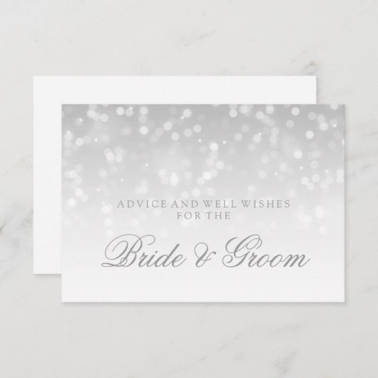の結婚アドバイスカード銀《写真》ぼけ味輝くライト アドバイスカード (正面/裏面)