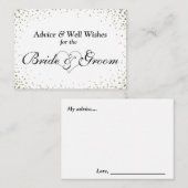 の結婚アドバイスカーフェイクド金ゴールド紙吹雪 アドバイスカード (正面/裏面)