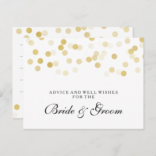 の結婚アドバイスカーフェイクド金箔グリッター灯 アドバイスカード (正面/裏面)