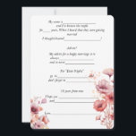 の結婚アドバイスピーチうねの水の色の花 アドバイスカード<br><div class="desc">コメおもしろいント、お客様のアドバイスカー結婚ドのコメント。白い背景に美しい水色の桃のようなピンクの花。必要な文字、間抜けおもしろいの質問またはコメントに対するパーソナライズ。</div>