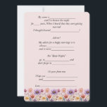 の結婚アドバイス春の花ピンクパープルイエロー アドバイスカード<br><div class="desc">コメおもしろいント、お客様のアドバイスカー結婚ドのコメント。非常に軽いピンクの背景に美しい、水色の春の花。必要な文字、間抜けおもしろいの質問またはコメントに対するパーソナライズ。</div>