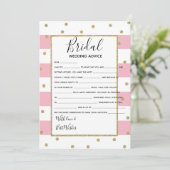 の結婚アドバイス花嫁はブライダルシャワーゲームを知っている 招待状 (スタンド正面)
