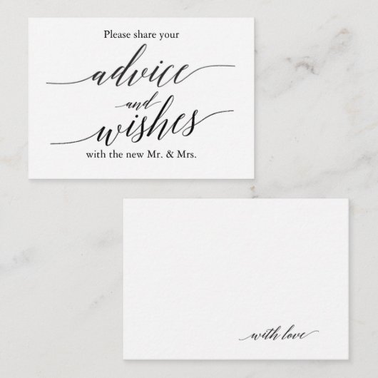 の結婚アドバイス&ウェルウィッシュ・カード アドバイスカード (正面/裏面)