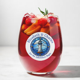 の結婚アドベンチャーライトハウスセーリング航海の ステムなしワイングラス