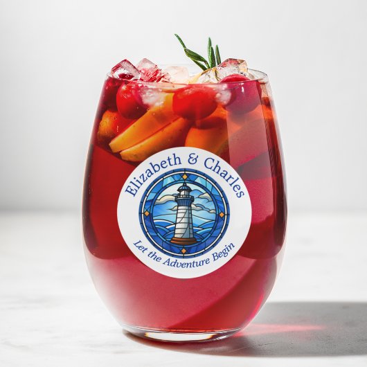 の結婚アドベンチャーライトハウスセーリング航海の ステムなしワイングラス