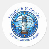 の結婚アドベンチャーライトハウスセーリング航海の ラウンドシール (正面)